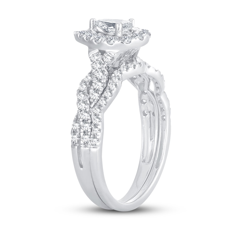 Main Image 2 of Diamond Bridal Set 1 ct tw Pear-shaped/Round-cut 14K White Gold