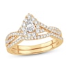 Diamond Bridal Set 3/4 ct tw Pear-shaped/Round-cut 14K Yellow Gold