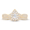 Thumbnail Image 2 of Diamond Bridal Set 3/4 ct tw Pear-shaped/Round-cut 14K Yellow Gold