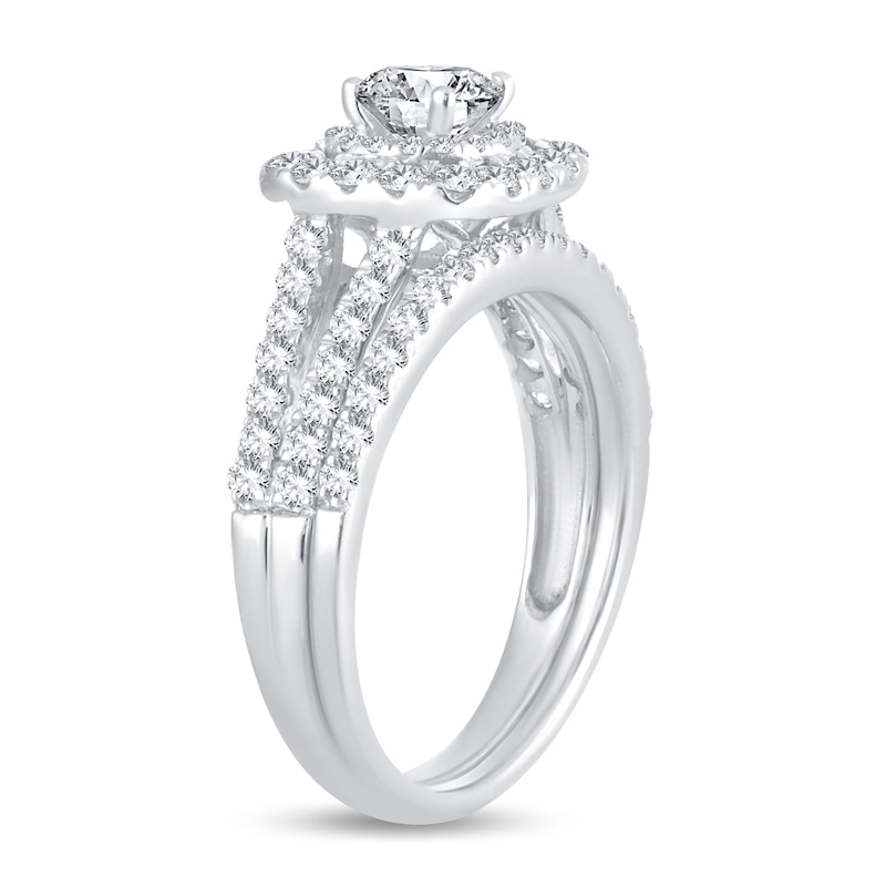 Main Image 2 of Diamond Bridal Set 1-1/2 ct tw Round-cut 14K White Gold