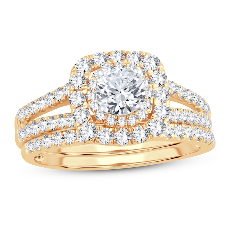 Main Image 1 of Diamond Bridal Set 1-1/2 ct tw Round-cut 14K Yellow Gold