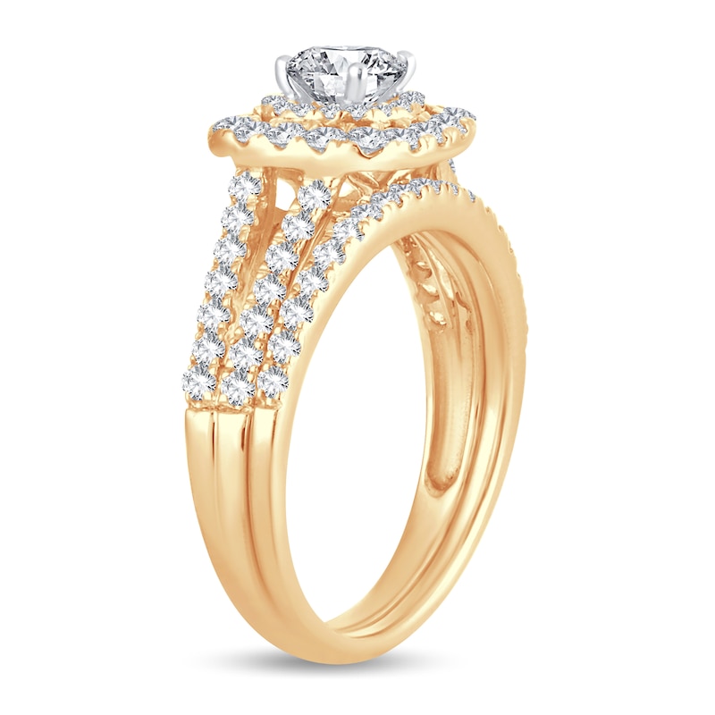 Main Image 2 of Diamond Bridal Set 1-1/2 ct tw Round-cut 14K Yellow Gold