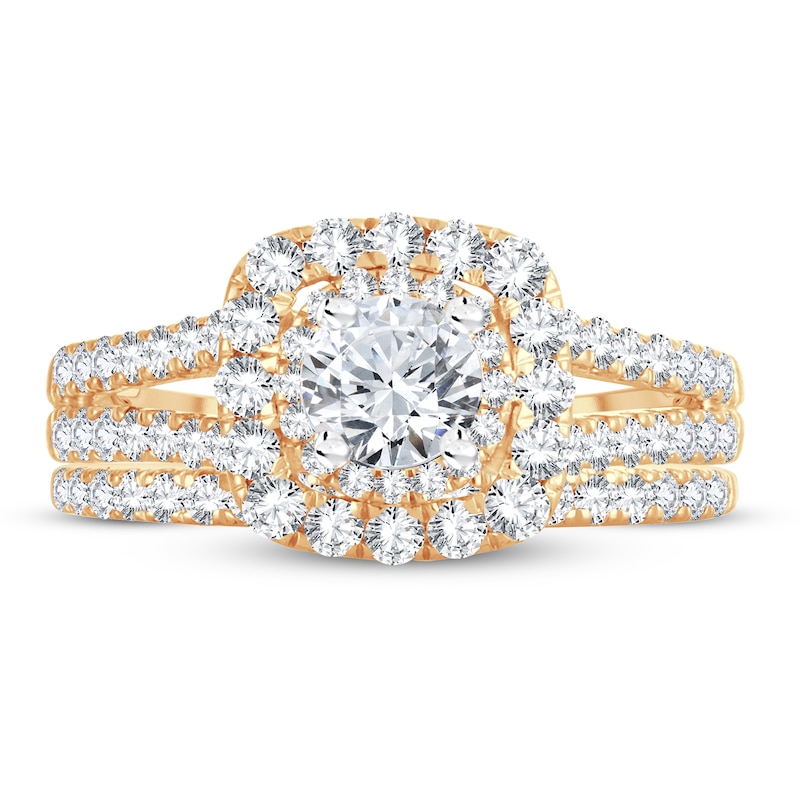 Main Image 3 of Diamond Bridal Set 1-1/2 ct tw Round-cut 14K Yellow Gold