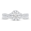 Thumbnail Image 3 of Diamond Bridal Set 3/4 ct tw Oval/Round-cut 14K White Gold