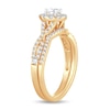 Thumbnail Image 1 of Diamond Bridal Set 3/4 ct tw Oval/Round-cut 14K Yellow Gold