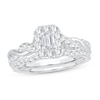 Thumbnail Image 1 of Diamond Bridal Set 1 ct tw Emerald/Round-cut 14K White Gold