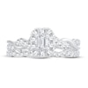 Thumbnail Image 2 of Diamond Bridal Set 1 ct tw Emerald/Round-cut 14K White Gold