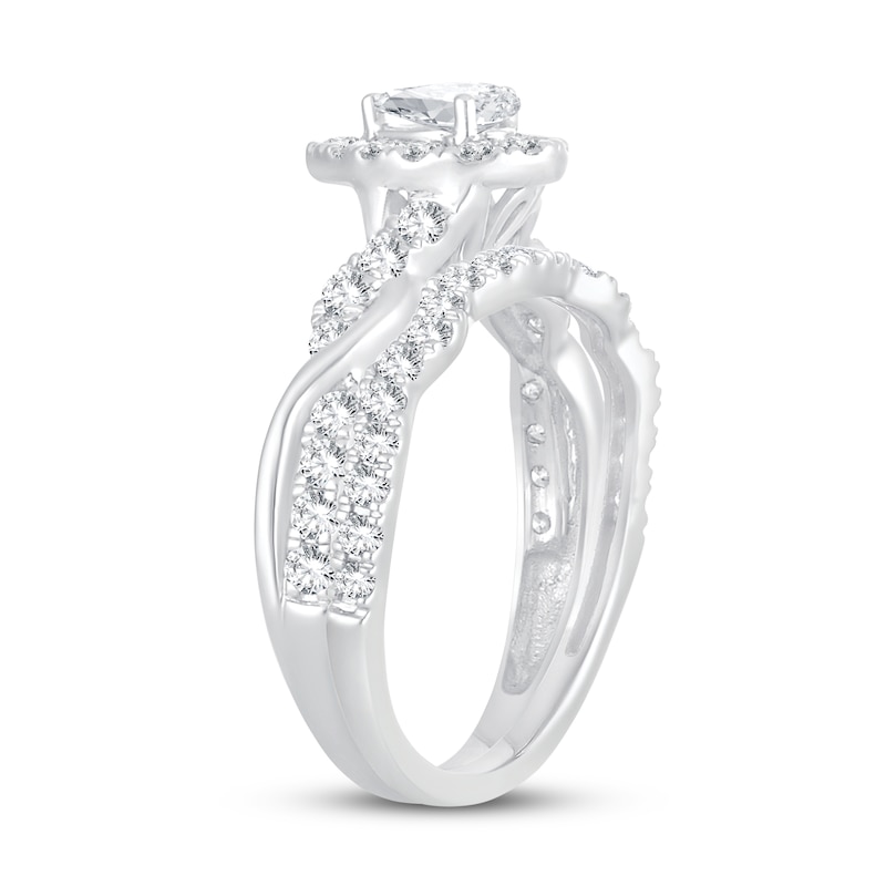Main Image 2 of Diamond Bridal Set 1 ct tw Pear-shaped/Round-cut 14K White Gold