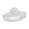 Thumbnail Image 0 of Diamond Bridal Set 1 ct tw Oval/Round-cut 14K White Gold