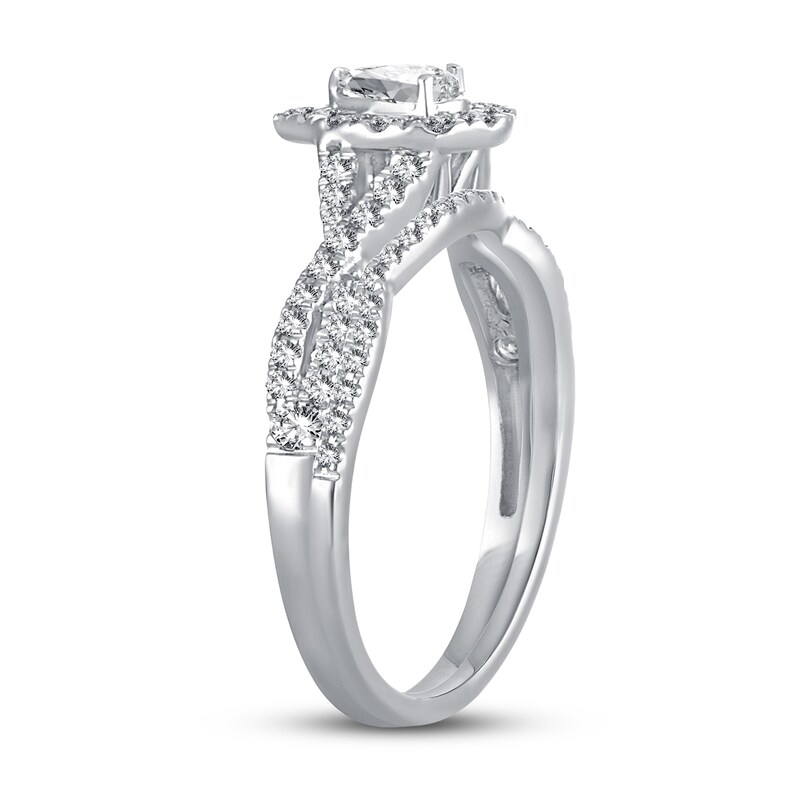 Main Image 2 of Diamond Bridal Set 1/2 ct tw Pear-shapedRound-cut 14K White Gold