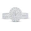 Thumbnail Image 3 of Diamond Bridal Set 1-1/5 ct tw Oval/Round-cut 14K White Gold