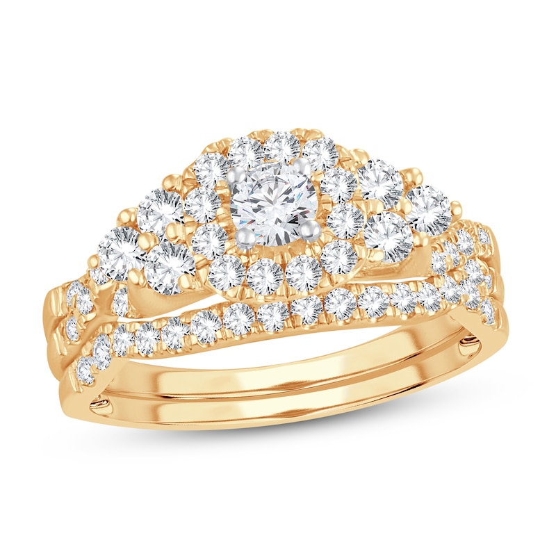 Main Image 1 of Diamond Bridal Set 1 ct tw Round-cut 14K Yellow Gold