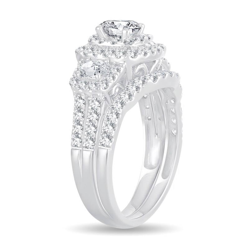 Main Image 2 of Diamond Bridal Set 2 ct tw Round-cut 14K White Gold