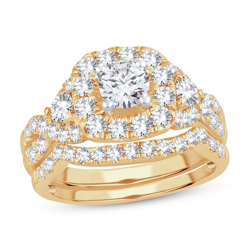 Main Image 1 of Diamond Bridal Set 2 ct tw Round-cut 14K Yellow Gold