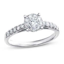Diamond Engagement Ring 3/4 ct tw Round-cut 14K White Gold