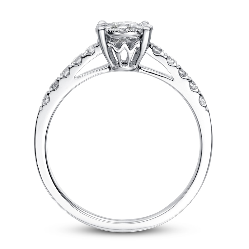 Main Image 2 of Diamond Engagement Ring 3/4 ct tw Round-cut 14K White Gold