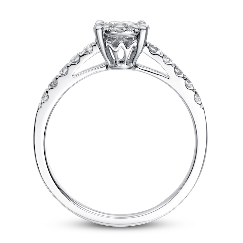 Diamond Engagement Ring 3/4 ct tw Round-cut 14K White Gold