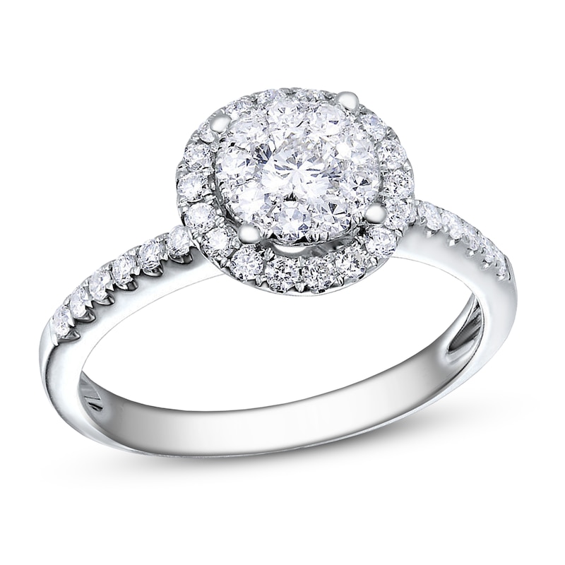 Diamond Engagement Ring 5/8 ct tw Round 14K White Gold