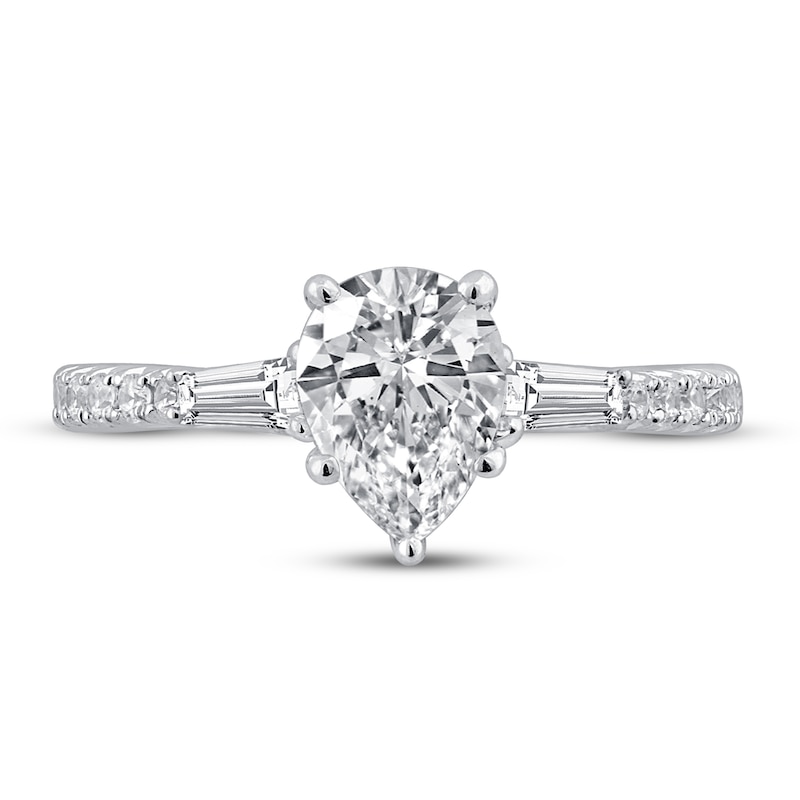 Main Image 3 of Pnina Tornai It's Raining Love Diamond Engagement Ring 1-3/8 ct tw Pear-shaped/Baguette/Round 14K White Gold