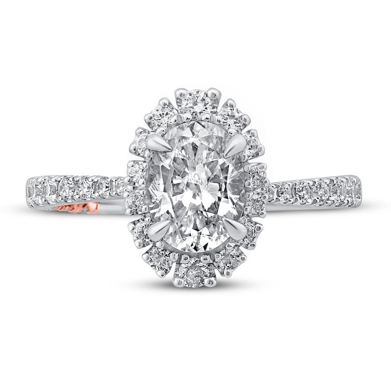Pnina Tornai Against All Odds Diamond Engagement Ring 1-3/8 ct tw Oval/Round 14K White Gold