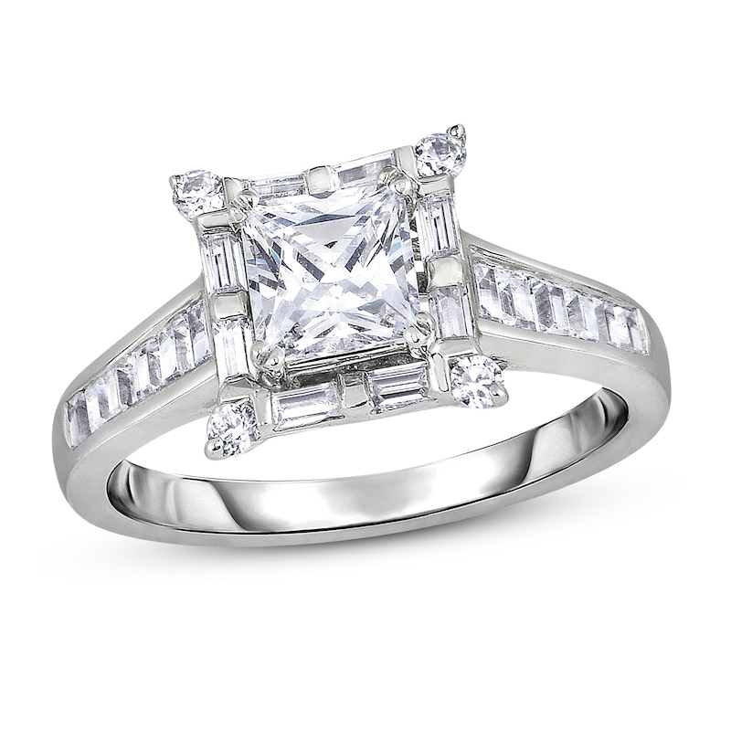 Main Image 1 of Diamond Engagement Ring 1-7/8 ct tw Baguette/Princess 14K White Gold