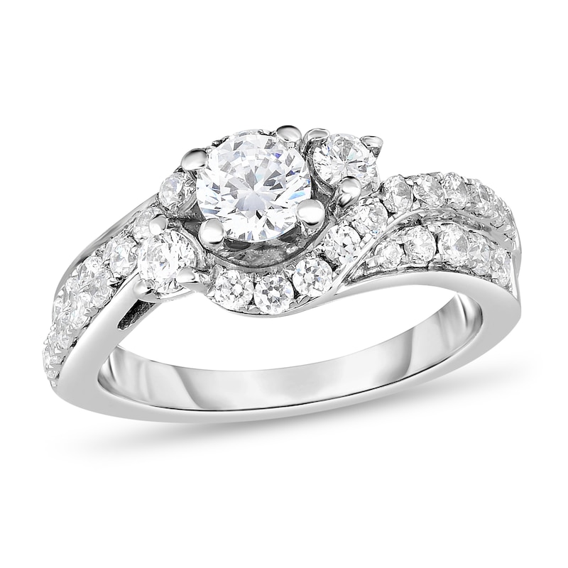 Main Image 1 of Diamond Engagement Ring 1-1/3 ct tw Round 14K White Gold