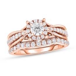 Diamond Bridal Set 1 ct tw Round 14K Rose Gold