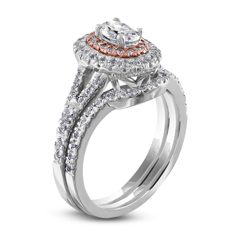 Main Image 2 of Diamond Bridal Set 1ct tw Round/Oval 14K Two-Tone Gold
