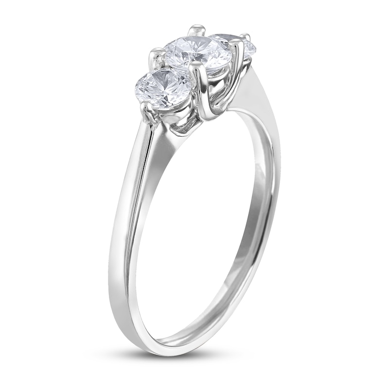 Main Image 2 of Diamond 3-Stone Ring 1 ct tw Round 14K White Gold