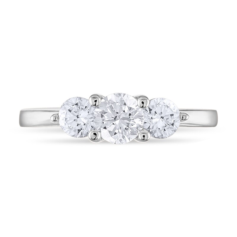 Main Image 3 of Diamond 3-Stone Ring 1 ct tw Round 14K White Gold