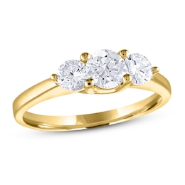 Diamond 3-Stone Ring 1 ct tw Round 14K Yellow Gold