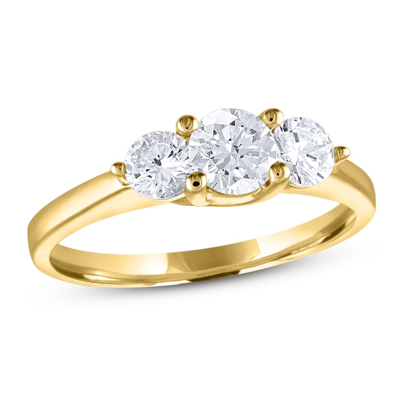 Diamond 3-Stone Ring 1 ct tw Round 14K Yellow Gold