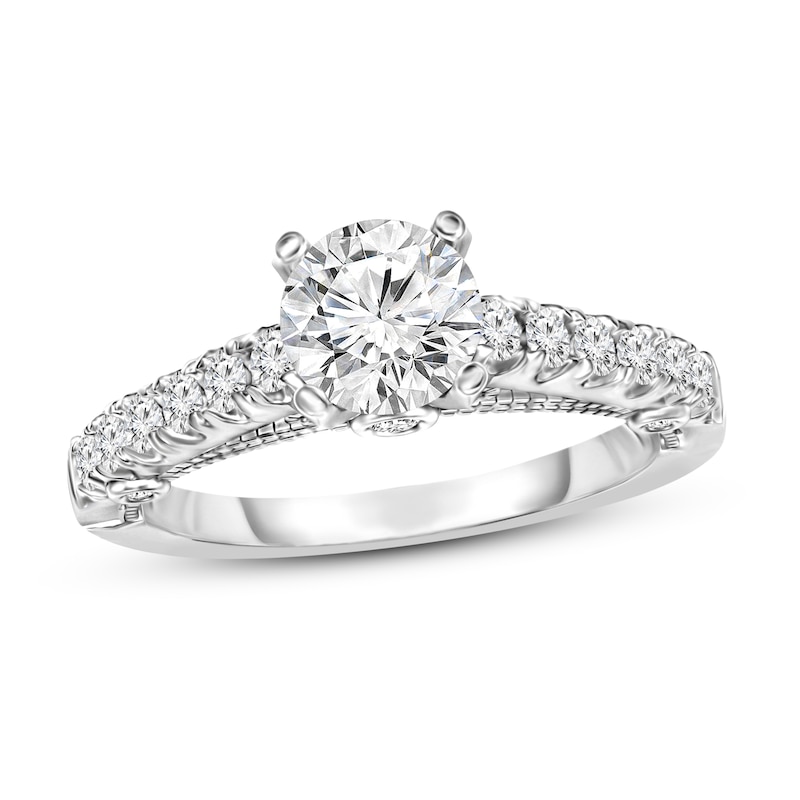 Main Image 1 of Diamond Engagement Ring 1-1/5 ct tw Round 14K White Gold