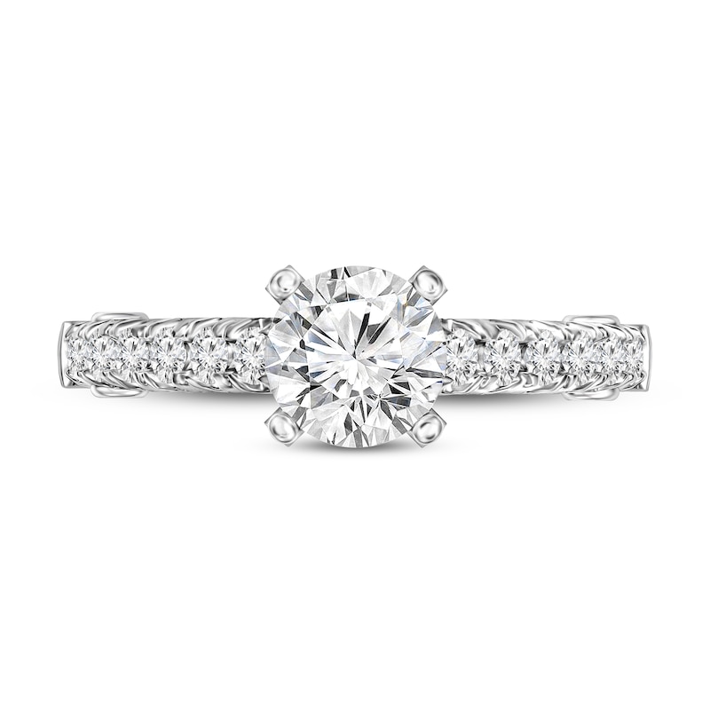 Main Image 4 of Diamond Engagement Ring 1-1/5 ct tw Round 14K White Gold