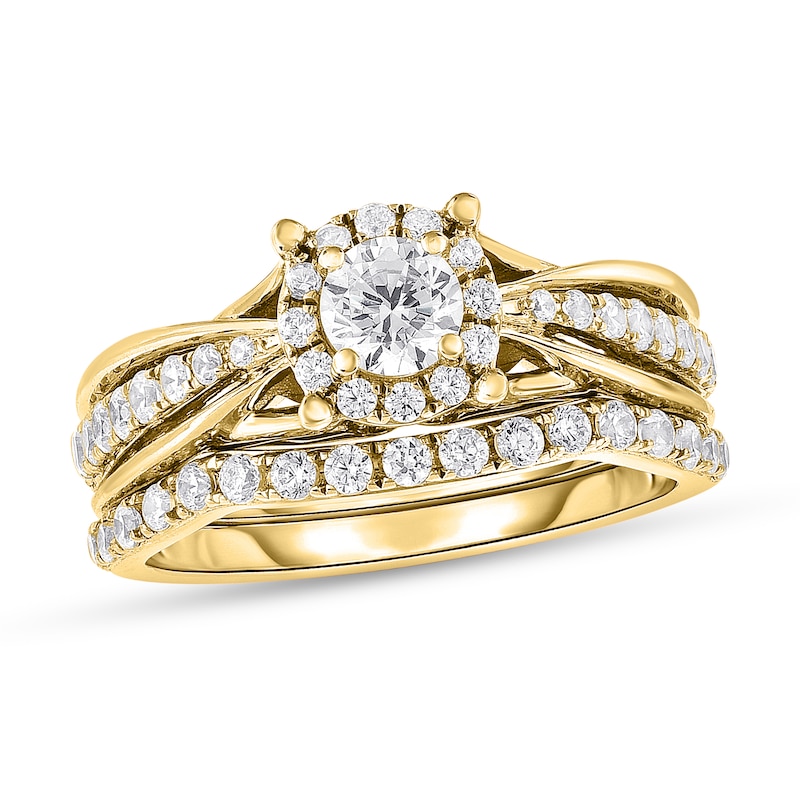 Main Image 1 of Diamond Bridal Set 1 ct tw Round 14K Yellow Gold