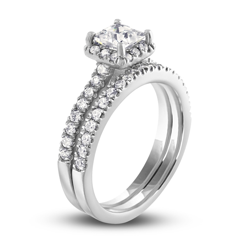 Main Image 2 of Diamond Bridal Set 1-5/8 ct tw Round/Princess 14K White Gold