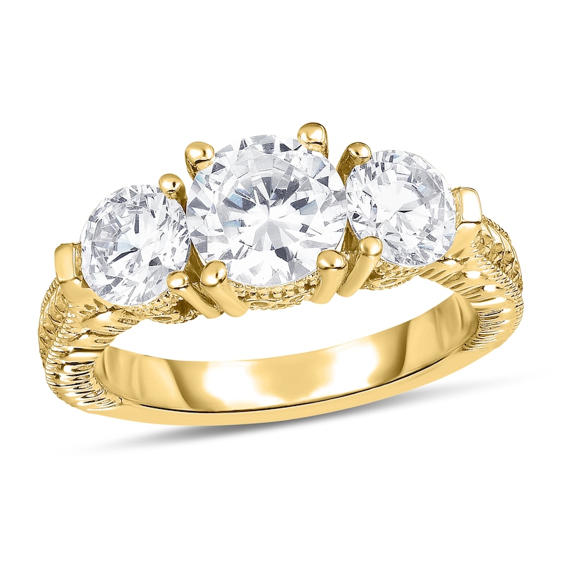 Diamond 3-Stone Ring 1 ct tw Round 14K Yellow Gold
