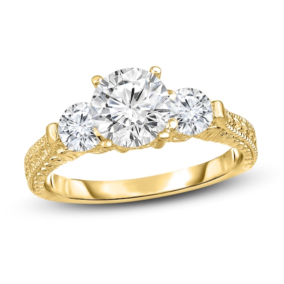 Diamond Ring 12 ct tw Round 14K Yellow Gold