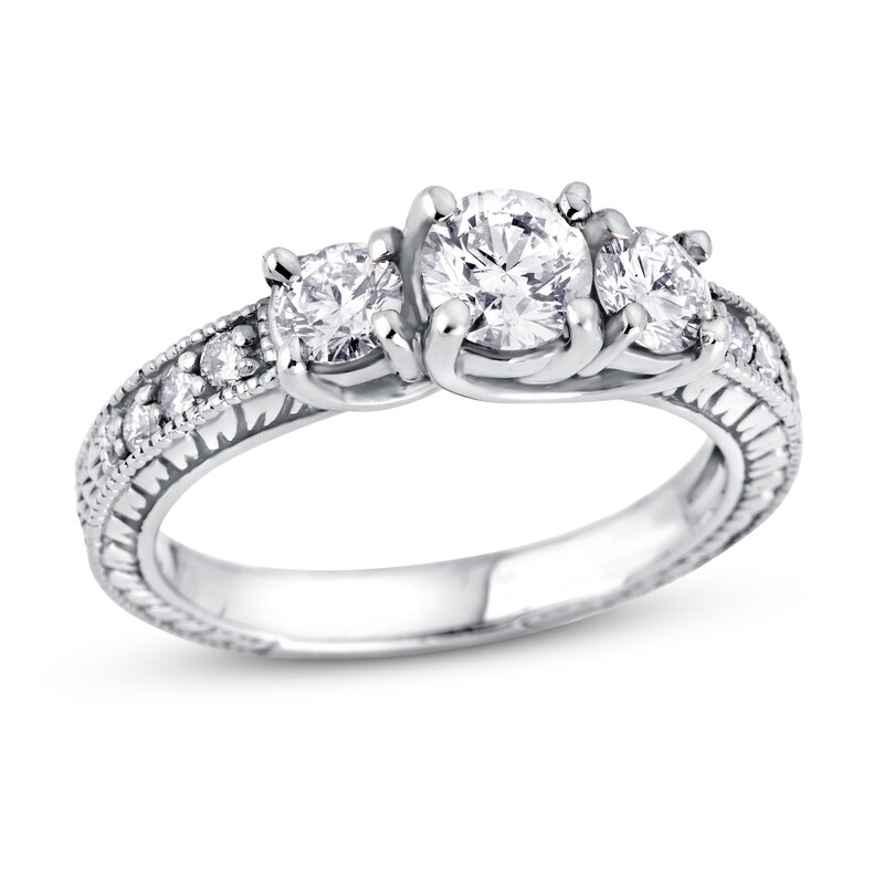 Main Image 1 of Diamond Engagement Ring 1 ct tw Round 14K White Gold