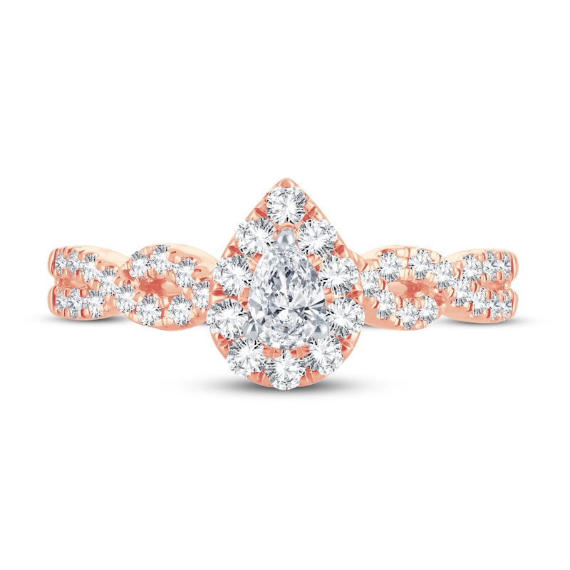 Main Image 3 of Diamond Ring 1/2 ct tw Pear-shaped 14K Rose Gold
