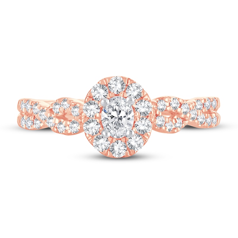 Main Image 3 of Diamond Ring 1/2 ct tw Oval 14K Rose Gold