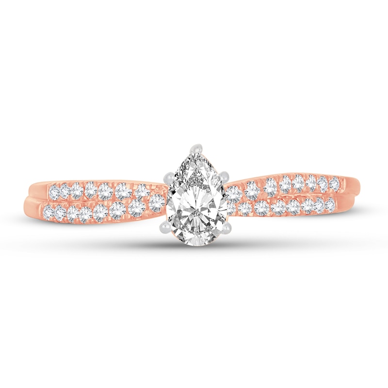 Main Image 3 of Diamond Ring 1/2 ct tw Pear-shaped 14K Rose Gold