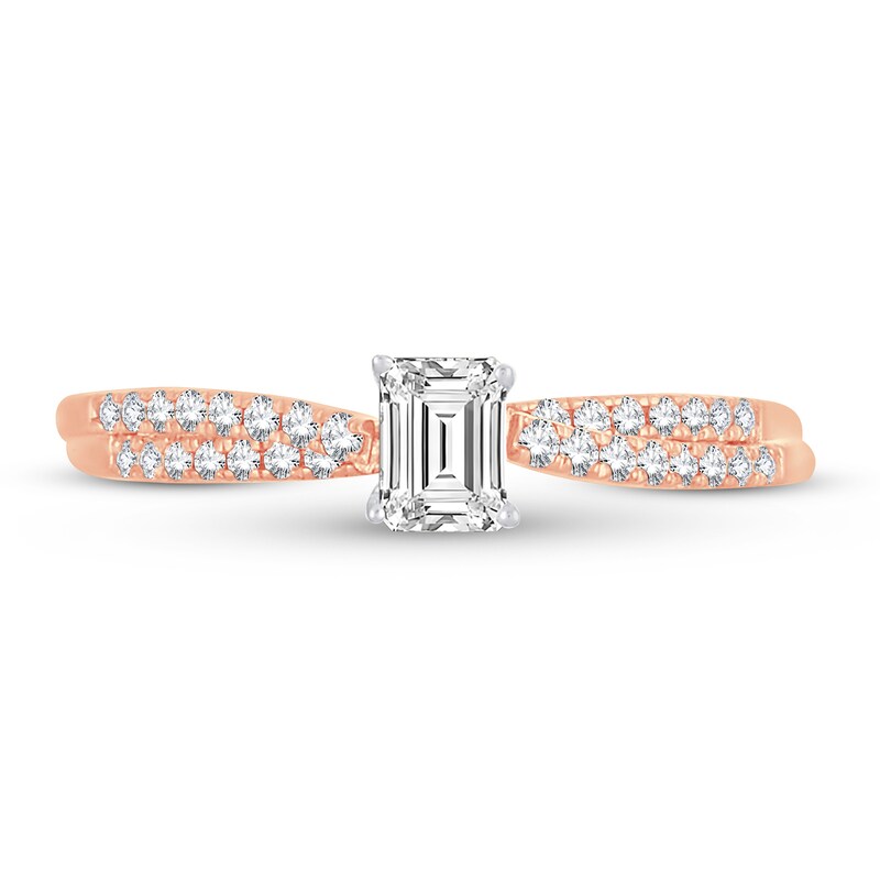 Main Image 3 of Diamond Ring 1/2 ct tw Emerald-cut 14K Rose Gold