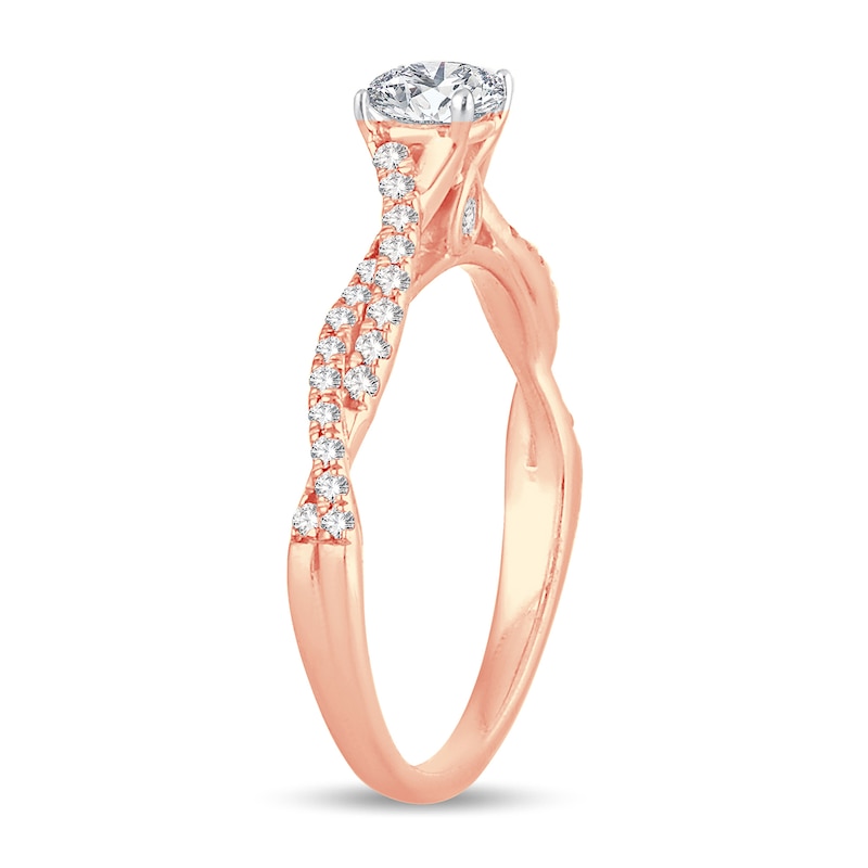 Main Image 2 of Diamond Ring 1/2 ct tw Oval 14K Rose Gold