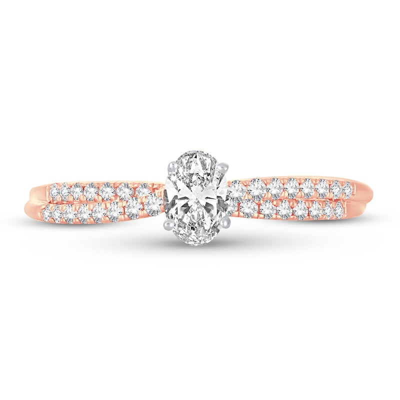 Main Image 3 of Diamond Ring 1/2 ct tw Oval 14K Rose Gold