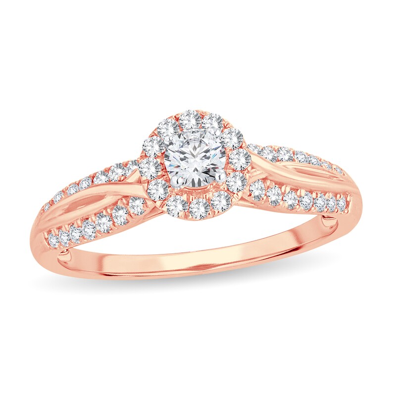 Main Image 1 of Diamond Ring 1/2 ct tw Round 14K Rose Gold