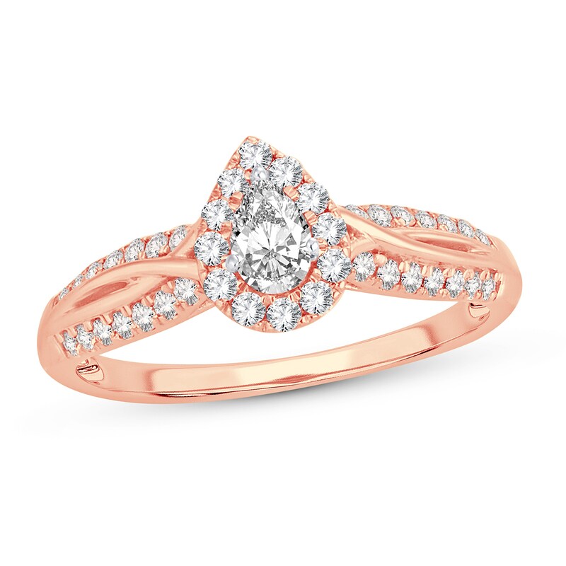 Main Image 1 of Diamond Ring 1/2 ct tw Pear-shaped 14K Rose Gold