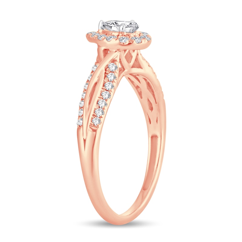 Main Image 2 of Diamond Ring 1/2 ct tw Pear-shaped 14K Rose Gold