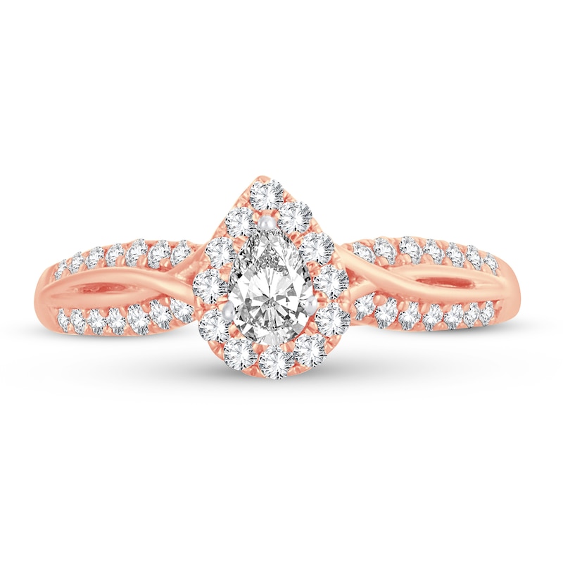 Main Image 3 of Diamond Ring 1/2 ct tw Pear-shaped 14K Rose Gold
