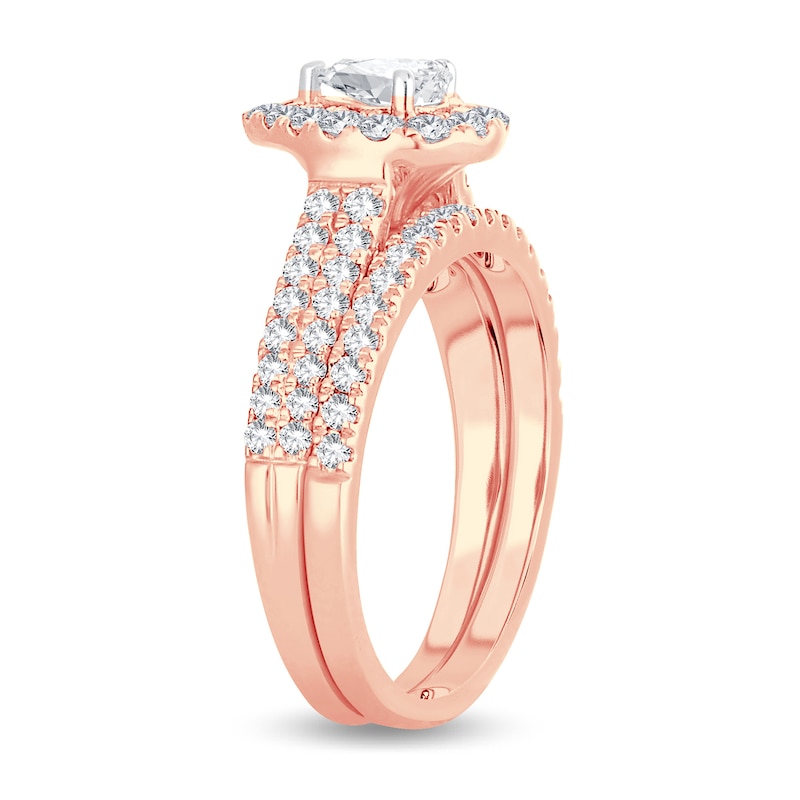 Main Image 2 of Diamond Bridal Set 1 ct tw Pear-shaped 14K Rose Gold